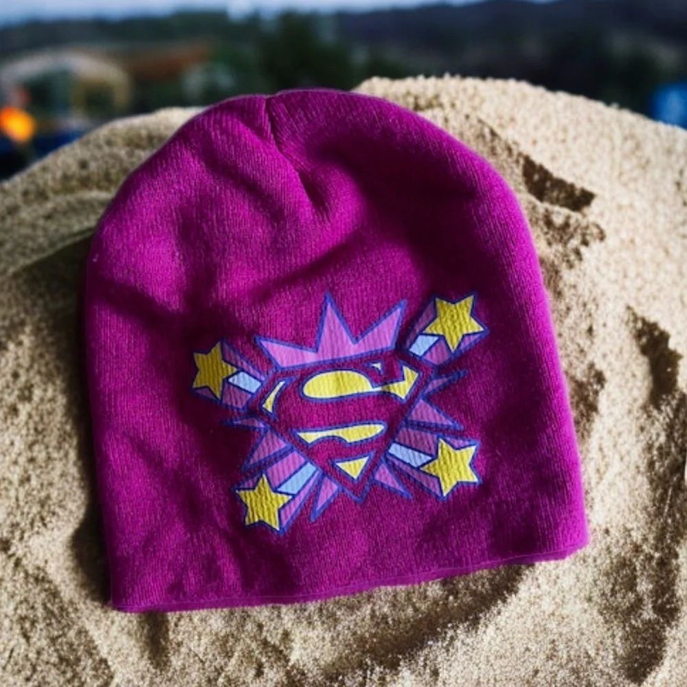 Súper Girl Pink Beanie (Pre-Owned) winter Hat